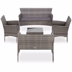 Questo set da giardino con tavolo e divano in rattan sarà una fantastica aggiunta al tuo spazio all'aperto. Aggiungerà un toc ...