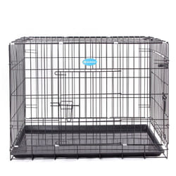 Helloshop26 - Gabbia per cani pieghevole e trasportabile nera misura l 91 x 58 x 64 cm
