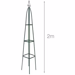Arreda il tuo giardino con questo supporto a forma di obelisco per piante rampicanti in metallo laccato verde. Ha un'altezza ...