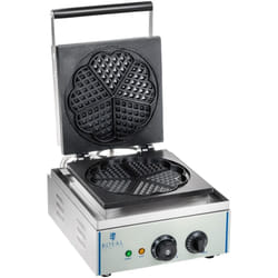 Helloshop26 - Macchina per waffle professionale rotonda a cuore in teflon potenza 1 x 1.500 watt