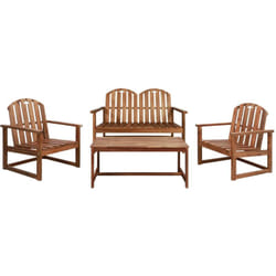 Set di mobili da giardino per esterni, 4 pezzi, in legno massello di acacia