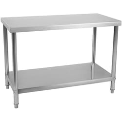 Tavolo da lavoro professionale in acciaio inox con gambe regolabili 100 x 60 cm