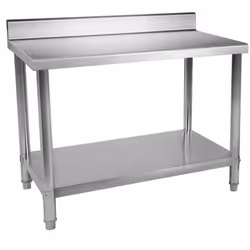 Materiale Acciaio inossidabile 304 2 piani Piano di lavoro rinforzato (piastra HDF da 20 mm) piedini regolabili bordo protett ...