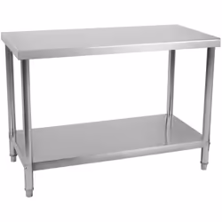Materiale Acciaio inossidabile 304 2 piani Piano di lavoro rinforzato (piastra HDF da 20 mm) piedini regolabili 100% acciaio  ...