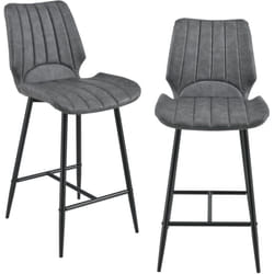 Helloshop26 - Set di 2 sgabelli da bar sedile da cucina 103 cm grigio scuro