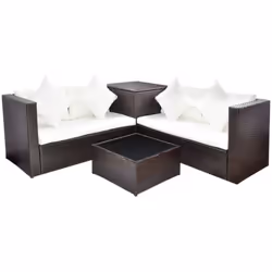 Questo set da giardino in rattan combina stile e funzionalità e sarà il punto focale del tuo giardino o patio. Il set da giar ...