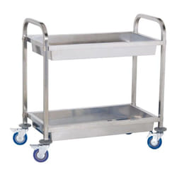 Carrello di servizio cucina professionale in acciaio inox 2 contenitori max 320 kg