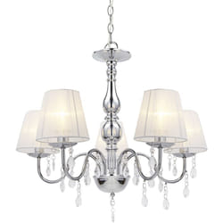 Helloshop26 - Lampadario da soffitto plafoniera alluminio plastica cromo bianco 45 cm