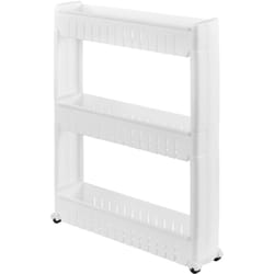 Helloshop26 - Carrello portaoggetti su ruote torre portaoggetti con rotelle 72 cm bianco