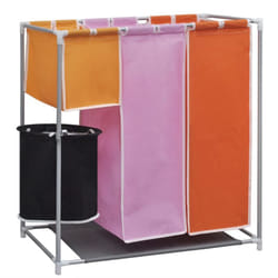 Helloshop26 - Cesto portabiancheria a 3 sezioni 70 x 30 x 80 cm con vassoio per il bucato