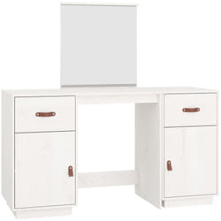 Set toeletta con specchio 95 x 50 x 134 cm in legno massello di pino bianco
