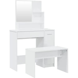Set toeletta mobile per camera da letto 86,5 x 35 x 136 cm bianco lucido