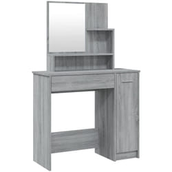 Toeletta tavolo da trucco mobili di design mobili per camera da letto con specchio 86,5 x 35 x 136 cm grigio