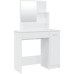 Toilette di design contemporaneo con specchio 86,5 x 35 x 136 cm bianco lucido