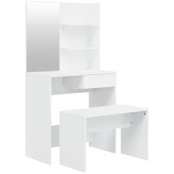 Toeletta tavolo da trucco mobili di design mobili per camera da letto bianco lucido 74,5 x 40 x 141 cm