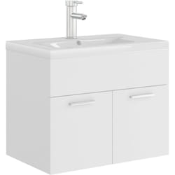 Mobile lavabo con lavabo integrato 60 x 38,5 x 46 cm in truciolare bianco