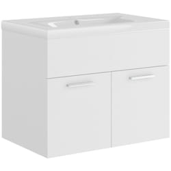Mobile lavabo con lavabo integrato 60 x 38,5 x 46 cm in truciolare bianco
