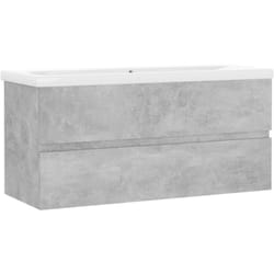 Helloshop26 - Mobile lavabo con lavabo integrato 100 x 38,5 x 45 cm in truciolare grigio cemento