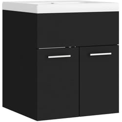 Mobile lavabo con lavabo integrato 41 x 38,5 x 46 cm in truciolato nero