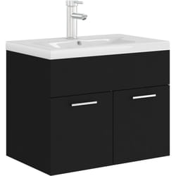 Mobile lavabo con lavabo integrato 60 x 38,5 x 46 cm in truciolato nero