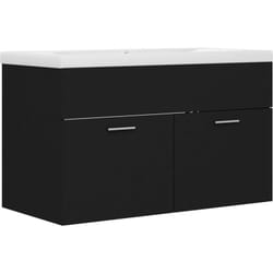 Mobile lavabo con lavabo integrato 80 x 38,5 x 46 cm in truciolato nero