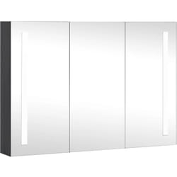 Mobile da bagno a specchio led 89 x 14 x 62 cm nero