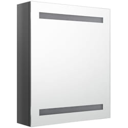 Helloshop26 - Mobile bagno specchio led 50 x 14 x 60 cm grigio lucido