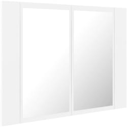 Helloshop26 - Mobile da bagno specchio led 60 x 12 x 45 cm in acrilico bianco