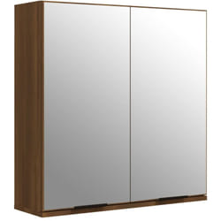 Helloshop26 - Armadietto a specchio da bagno in rovere 64 x 20 x 67 cm marrone