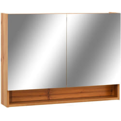 Specchio mobile da bagno a LED 80 x 15 x 60 cm MDF rovere
