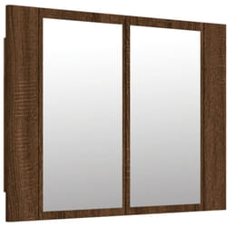 Helloshop26 - Armadietto a specchio a led 60 x 12 x 45 cm in mdf marrone