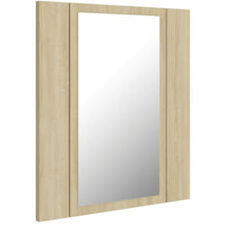 Helloshop26 - Armadietto a specchio da bagno a led 40 x 12 x 45 in acrilico beige