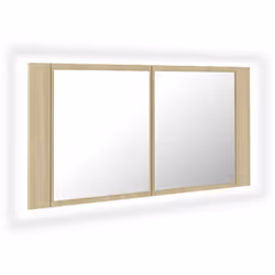 Aggiungi un tocco di estetica gradevole al tuo bagno con questo armadietto a specchio a LED, che aggiunge uno stile contempor ...