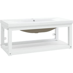 Helloshop26 - Lavabo da bagno con struttura lavabo da incasso 79 x 38 x 31 cm ferro bianco