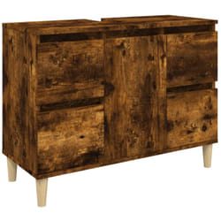 Helloshop26 - Mobile portalavabo 80 x 33 x 60 cm in multistrato di rovere affumicato