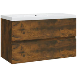 Helloshop26 - Mobile lavabo con vasca integrata 80 x 38,5 x 45 cm in mdf marrone