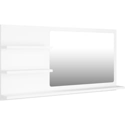 Helloshop26 - Specchio da bagno 3 ripiani 90 x 10,5 x 45 cm in truciolato bianco