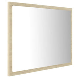Helloshop26 - Specchio da bagno a led 60 x 8,5 x 37 cm rovere acrilico