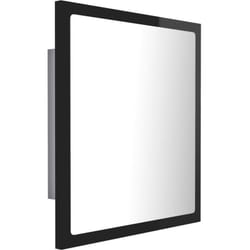Helloshop26 - Specchio da bagno a led 40 x 8,5 x 37 cm in acrilico nero lucido