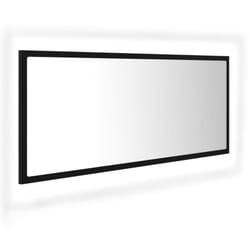 Helloshop26 - Specchio da bagno a led 100 x 8,5 x 37 cm in acrilico nero