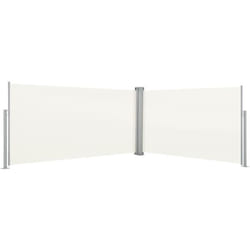Tenda parasole laterale retrattile per patio giardino terrazza balcone schermo di protezione visiva 160 x 600 cm crema