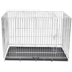 Helloshop26 - Gabbia per cani pieghevole in metallo acciaio zincato 121 x 74 x 83 cm
