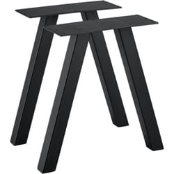 Helloshop26 - Set di 2 gambe da tavolo per mobili in metallo 40 cm nere
