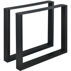 Set di 2 gambe per tavolo da pranzo, mobile rettangolare in metallo, 80 x 72 cm, nero