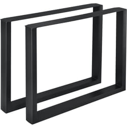 Set di 2 gambe per tavolo da pranzo rettangolari in metallo 90 x 72 cm nere