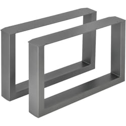 Set di 2 gambe per tavolo per mobili rettangolari in metallo 64 cm grigio acciaio