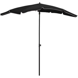 Ombrellone da giardino con palo 200 x 130 cm nero