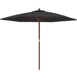 Helloshop26 - Ombrellone da giardino con palo in legno 299 x 240 cm nero