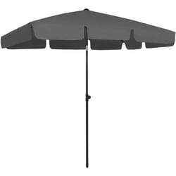 Helloshop26 - Ombrellone da spiaggia 200 x 125 cm poliestere anti-UV antracite