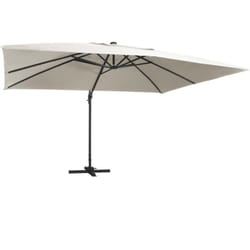 Ombrellone decentrato con luci LED in alluminio 400 x 300 cm sabbia